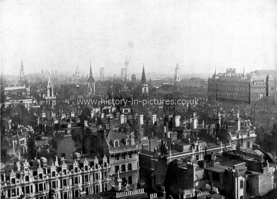 Bird's Eye View of London, From Bow Church, London. c.1890's.